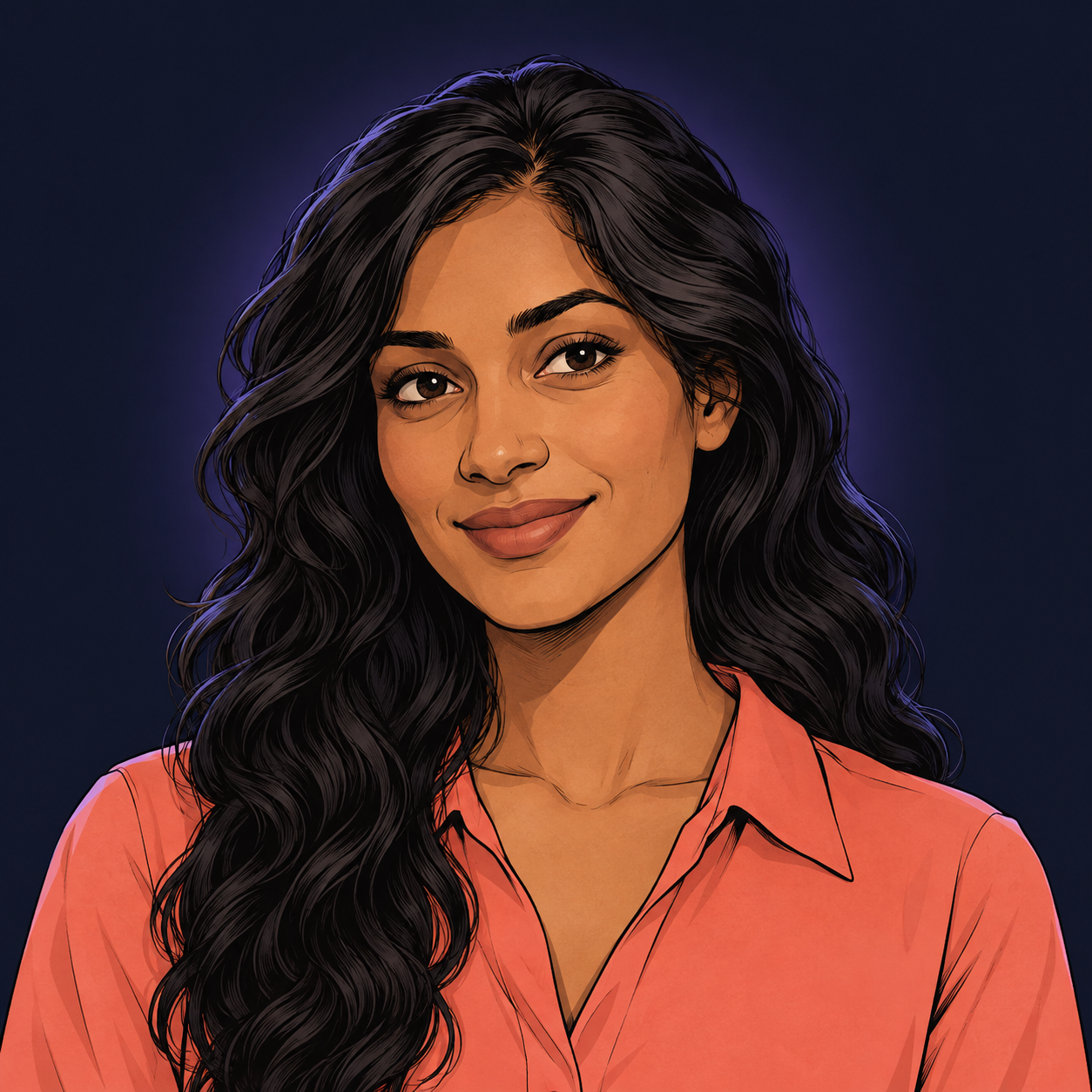 Comic portrait of Samantha